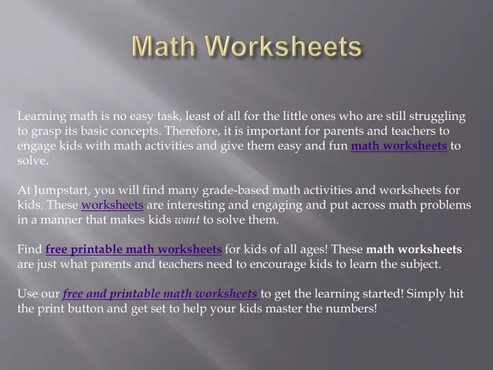 math worksheets n.