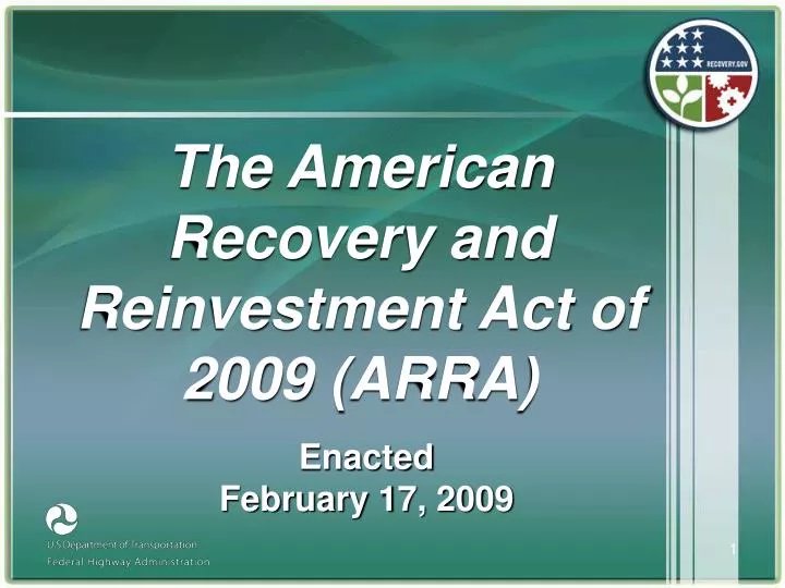 the american recovery and reinvestment act of 2009 arra n.