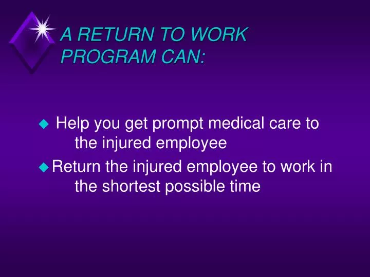 PPT A RETURN TO WORK PROGRAM CAN PowerPoint Presentation, free