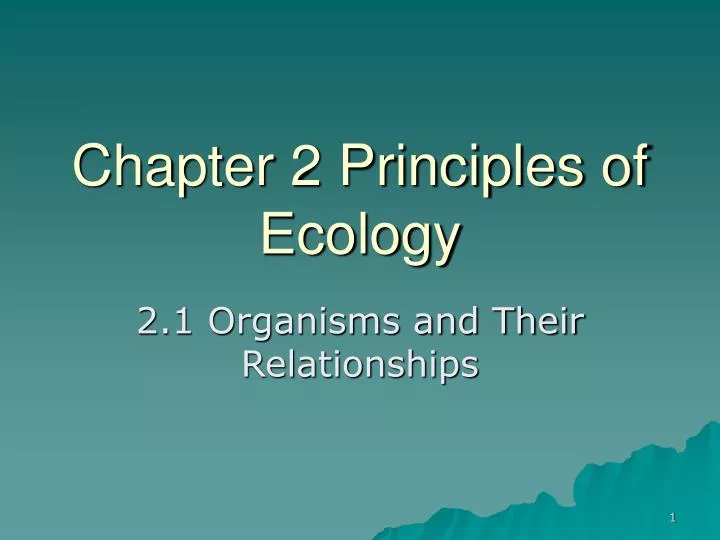 chapter 2 principles of ecology n.