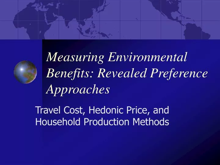 measuring environmental benefits revealed preference approaches n.