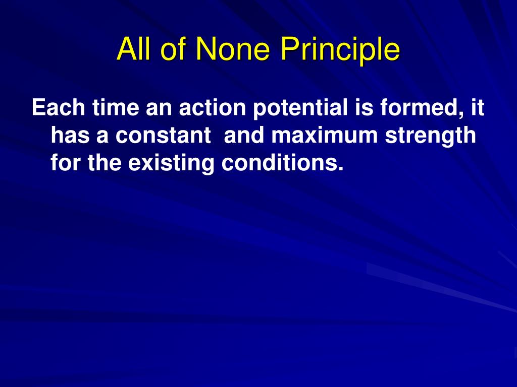 all or none principle