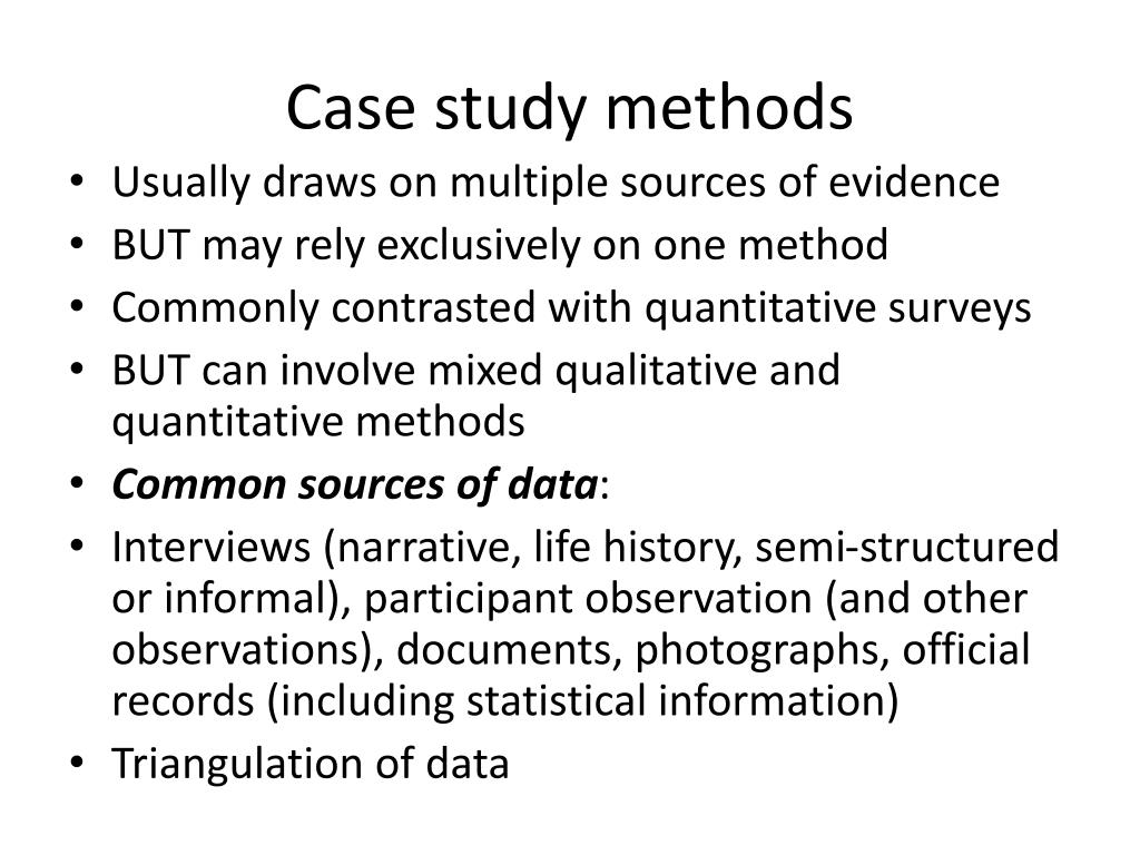 methods used for case study