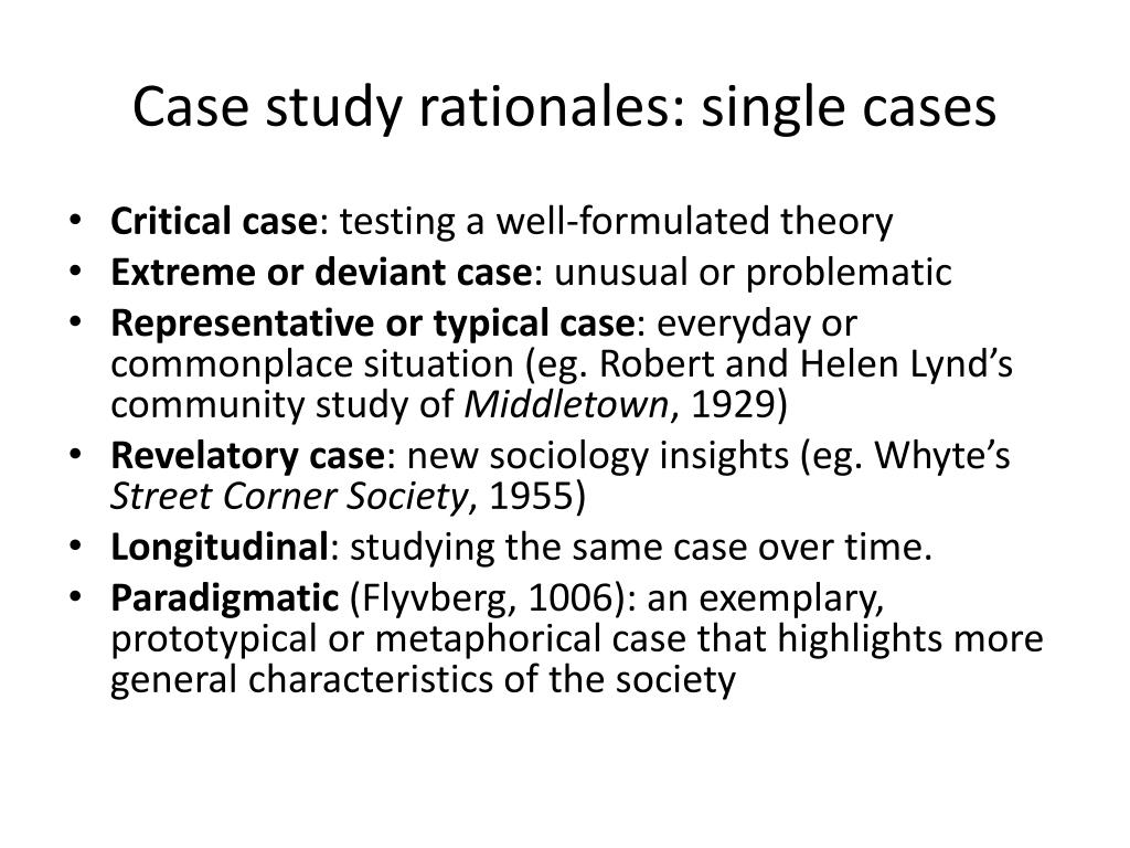 case study rationale example