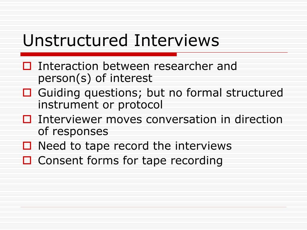 unstructured interviews qualitative research