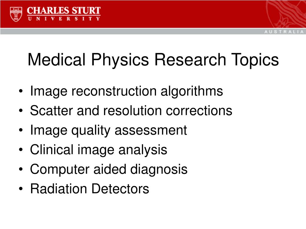 medical physics research topics