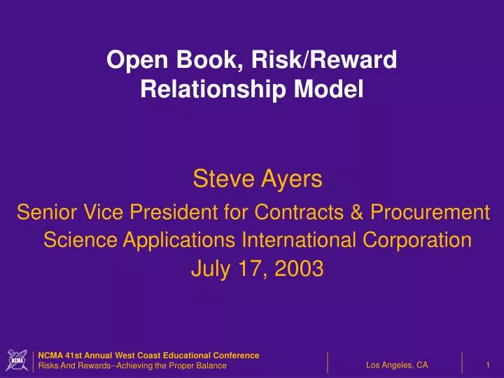 PPT - Open Book, Risk/Reward Relationship Model PowerPoint Presentation ...