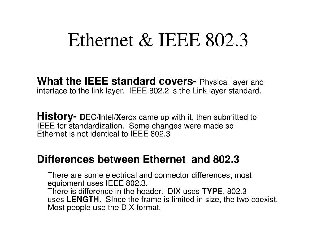 PPT - Ethernet & IEEE 802.3 PowerPoint Presentation, free download -  ID:504189