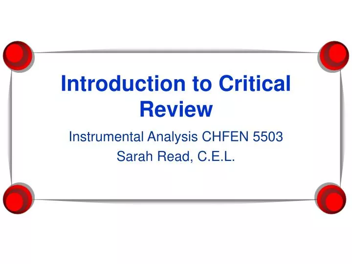 introduction to critical review n.