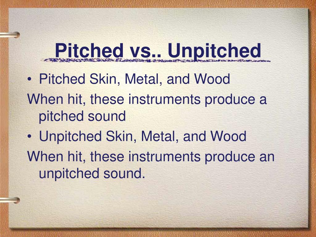 Pitched and unpitched percussion deals