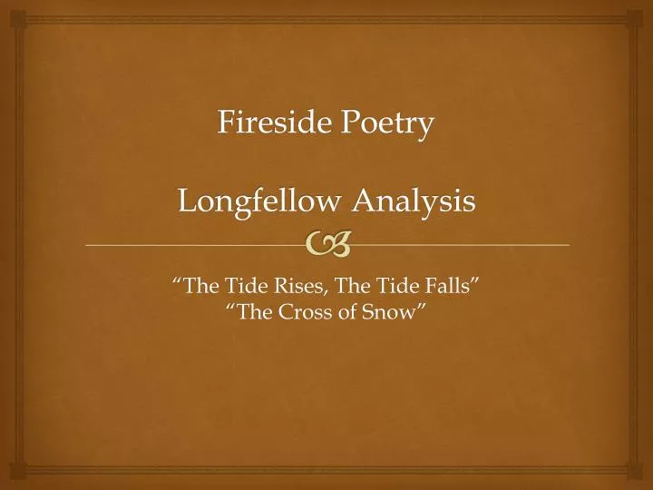 fireside poetry longfellow analysis n.