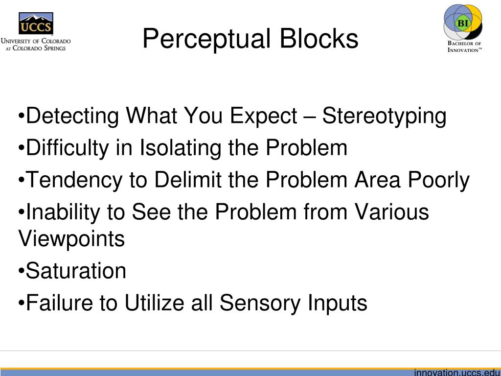 perceptual blocks to problem solving in psychology