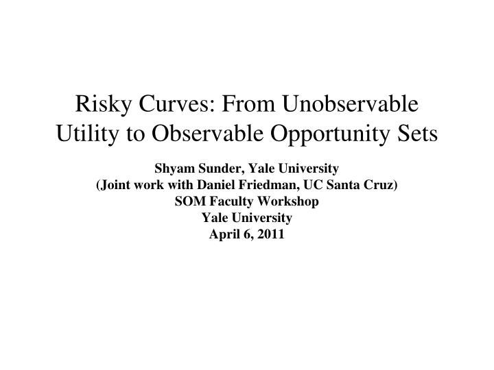 risky curves from unobservable utility to observable opportunity sets n.