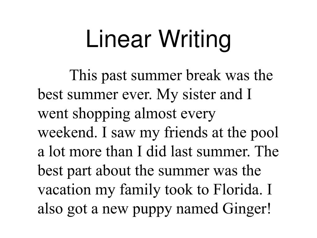 example of linear text essay