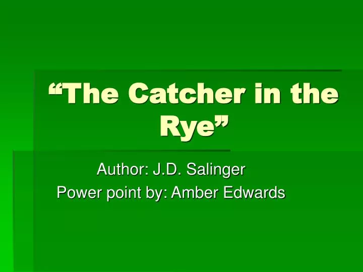 the catcher in the rye n.