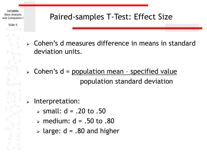 PPT - Paired-Samples T-Test of Population Mean Differences PowerPoint  Presentation - ID:5066