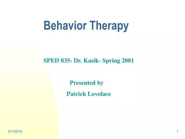 behavior therapy n.