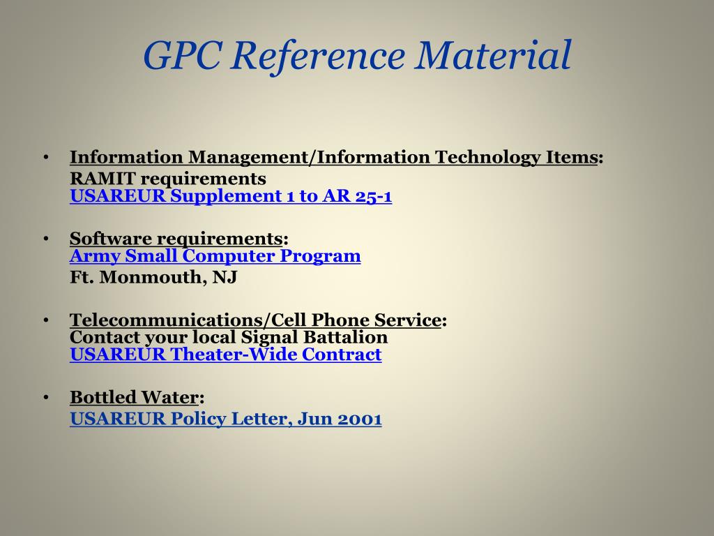 PPT - GOVERNMENT PURCHASE CARD (GPC) PROGRAM PowerPoint Presentation - ID:507071
