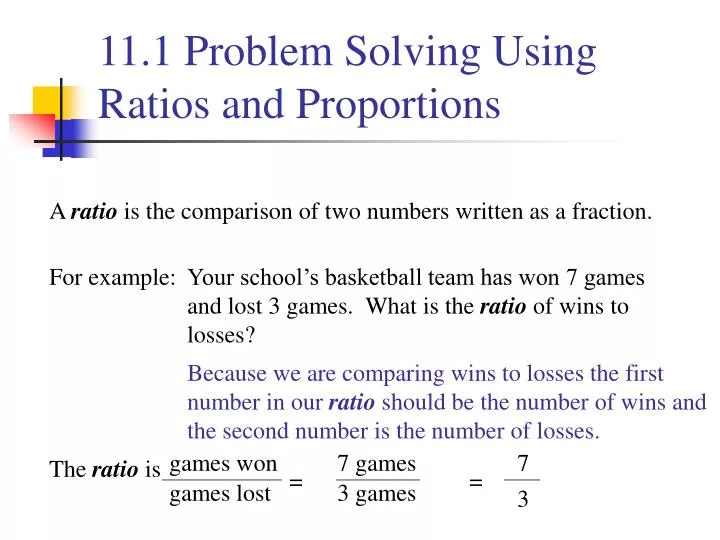 problem solving ratio and proportion