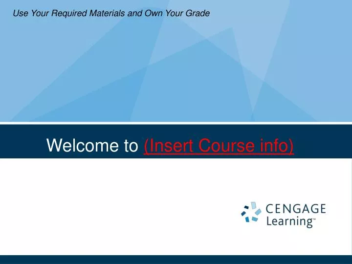 welcome to insert course info n.