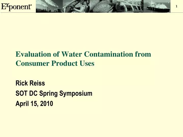 evaluation of water contamination from consumer product uses n.
