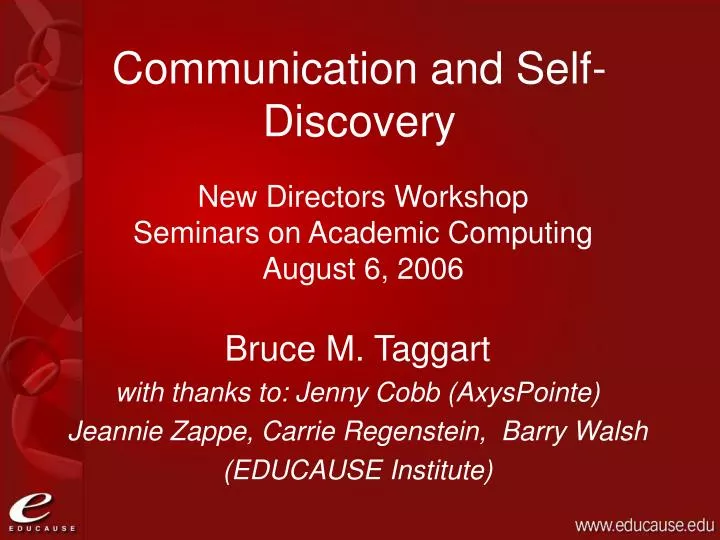 communication and self discovery n.