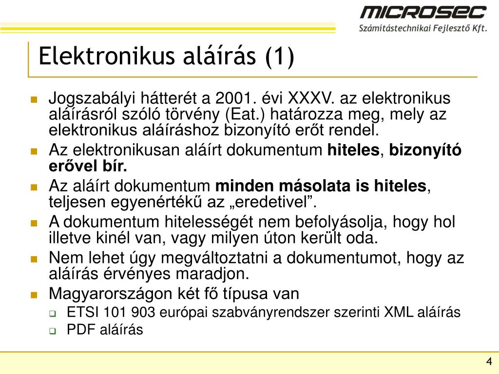 PPT - Elektronikus aláírás PowerPoint Presentation, free download -  ID:508991