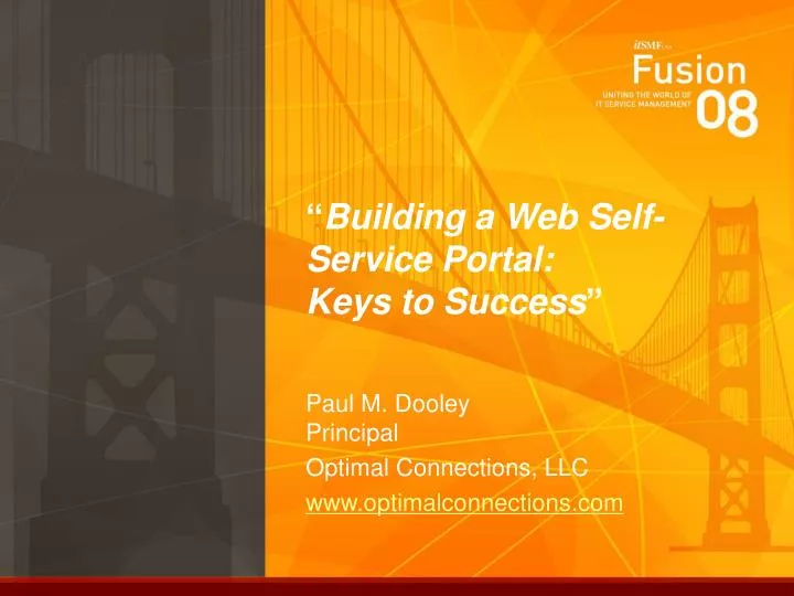 building a web self service portal keys to success n.