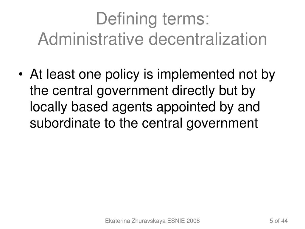 what is administrative decentralization
