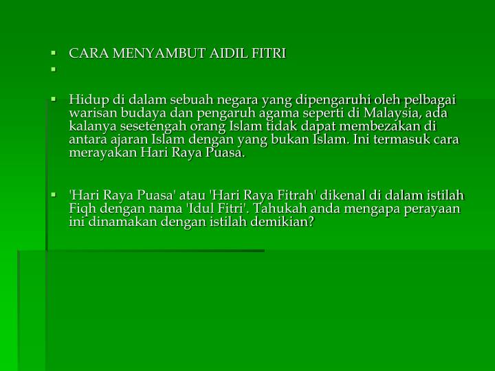 PPT - Hari Raya Aidilfitri PowerPoint Presentation - ID:509986