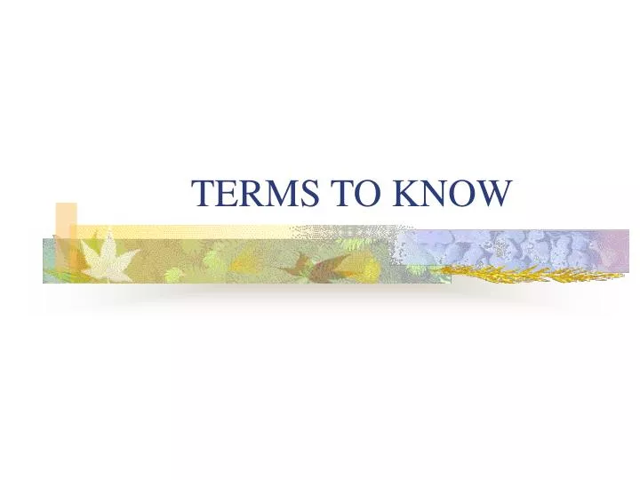 terms to know n.
