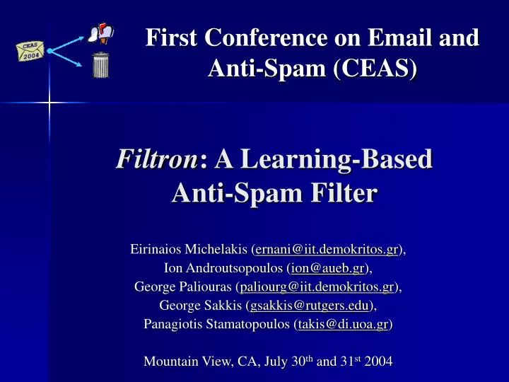 filtron a learning based anti spam filter n.