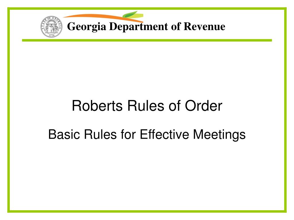PPT Roberts Rules of Order PowerPoint Presentation, free download
