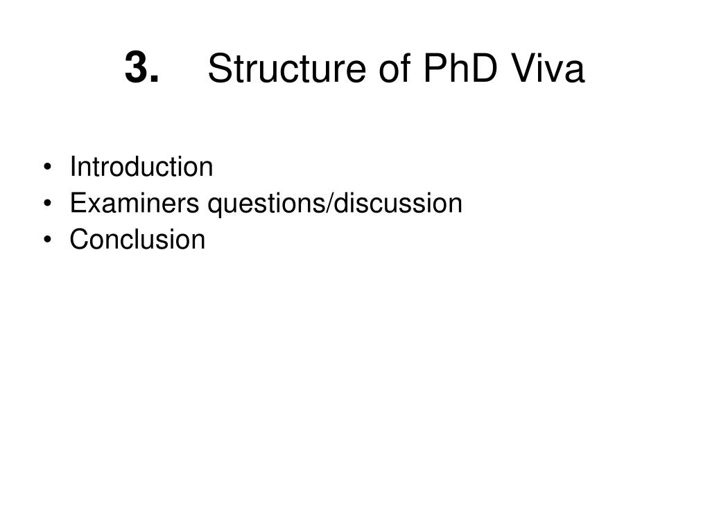 phd viva structure