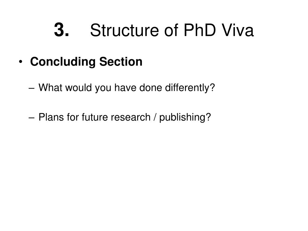 phd viva structure