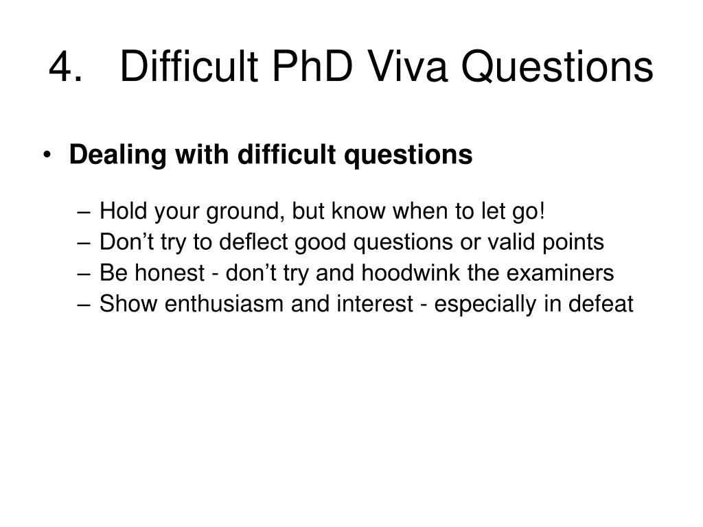 phd viva questions with answers