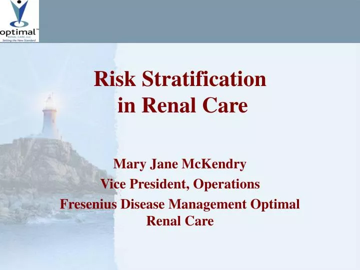 risk stratification in renal care n.