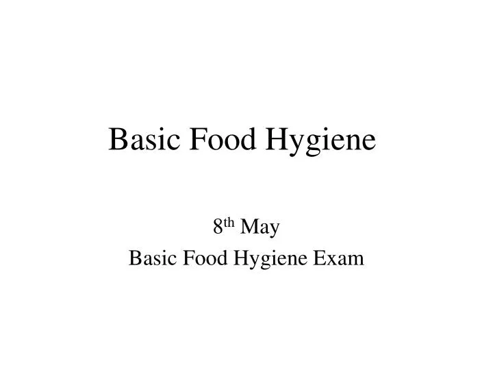 basic food hygiene n.