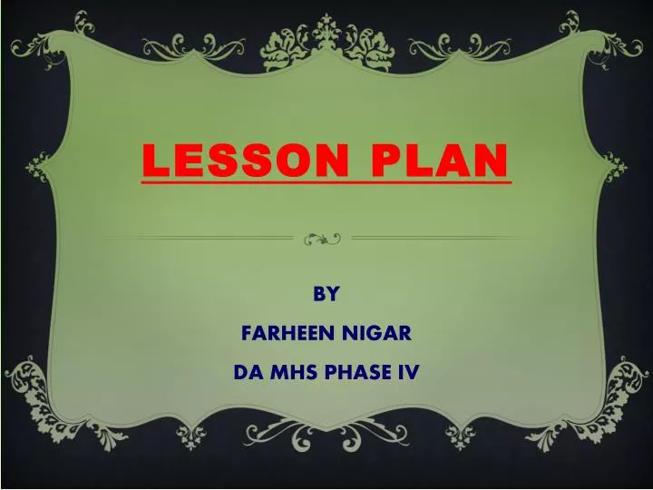 PPT LESSON PLAN PowerPoint Presentation, free download ID512578