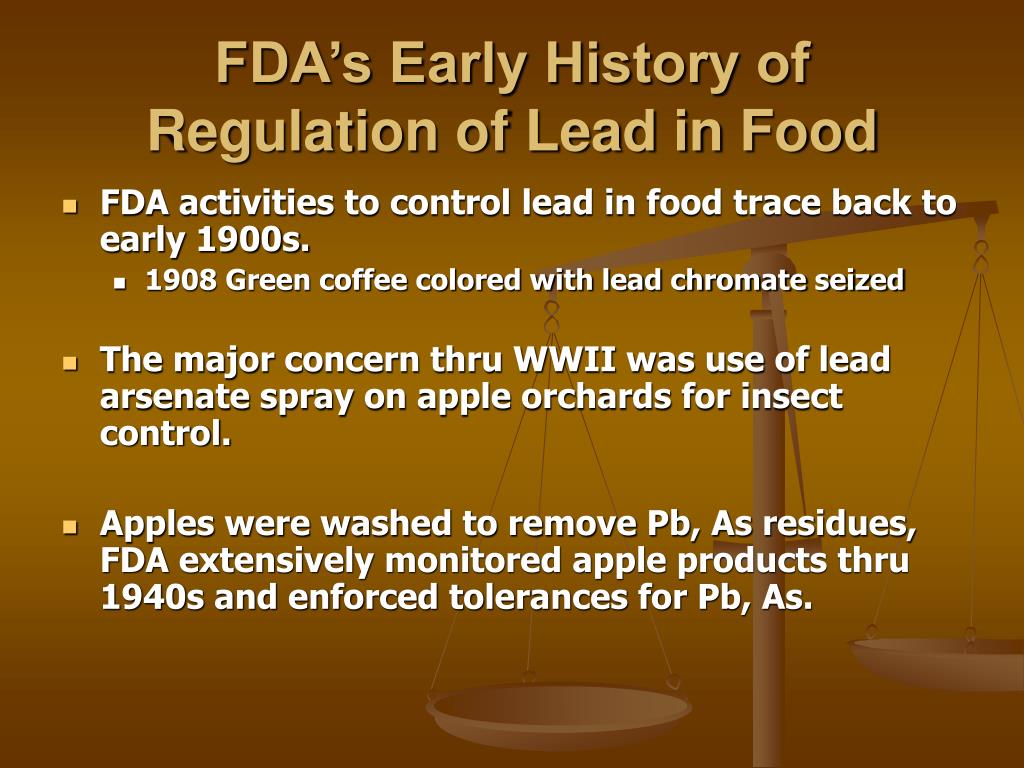 PPT FDA Regulation of Lead in Food PowerPoint Presentation, free