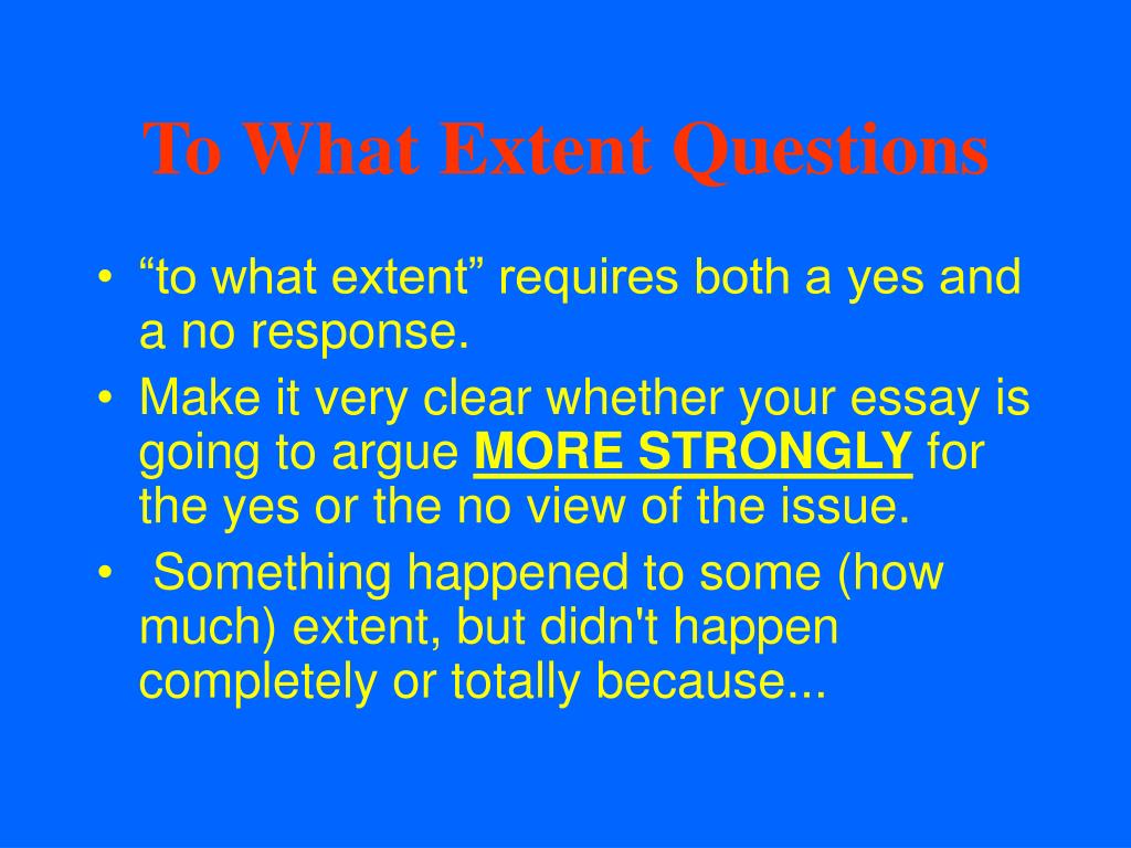 to what extent essay thesis examples