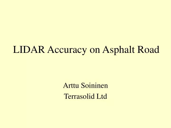 lidar accuracy on asphalt road n.