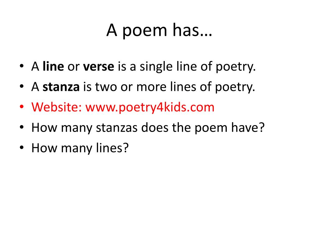 Does have? how many poem stanzas the How many