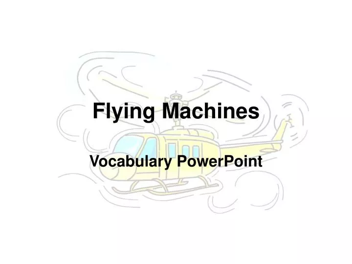 flying machines n.