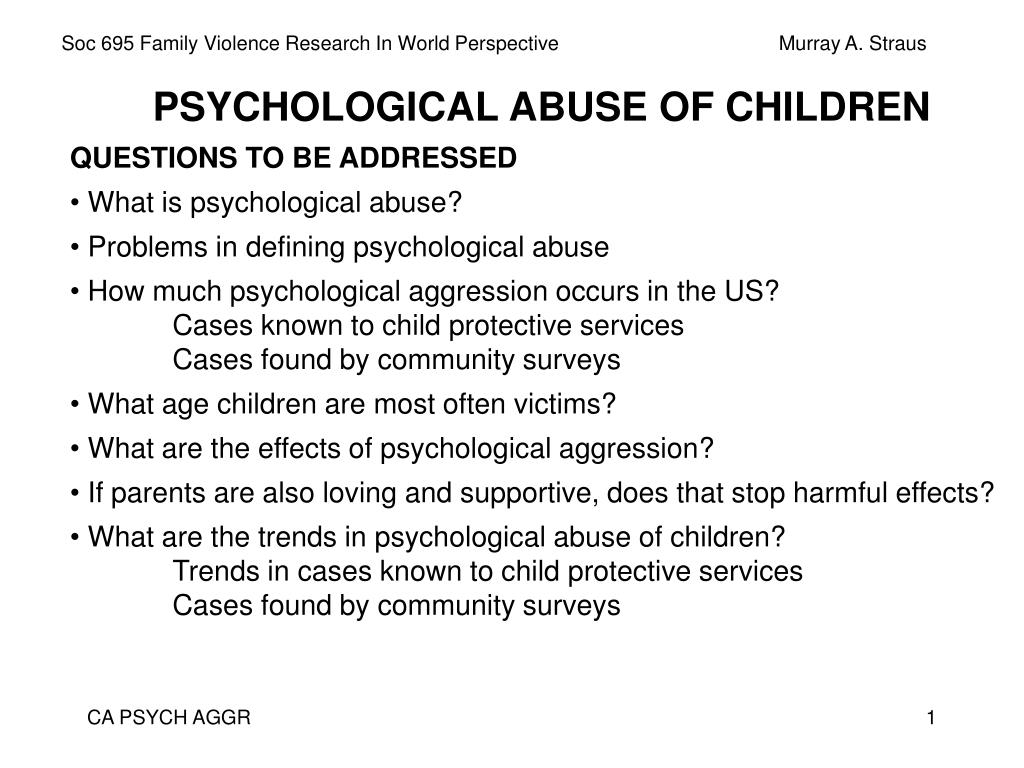 research question about psychological abuse