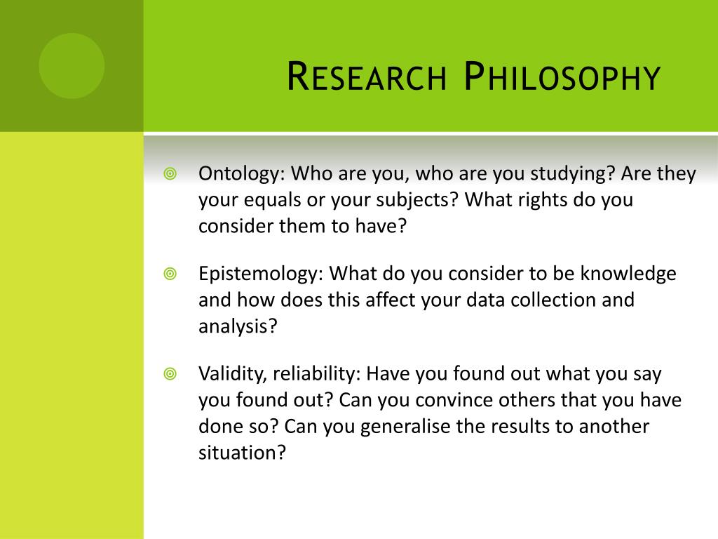research philosophy case study