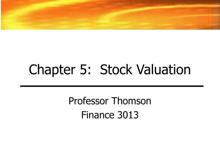 chapter 5 stock valuation n.