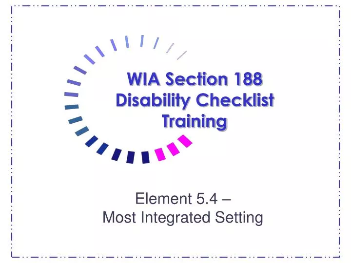 wia section 188 disability checklist training n.