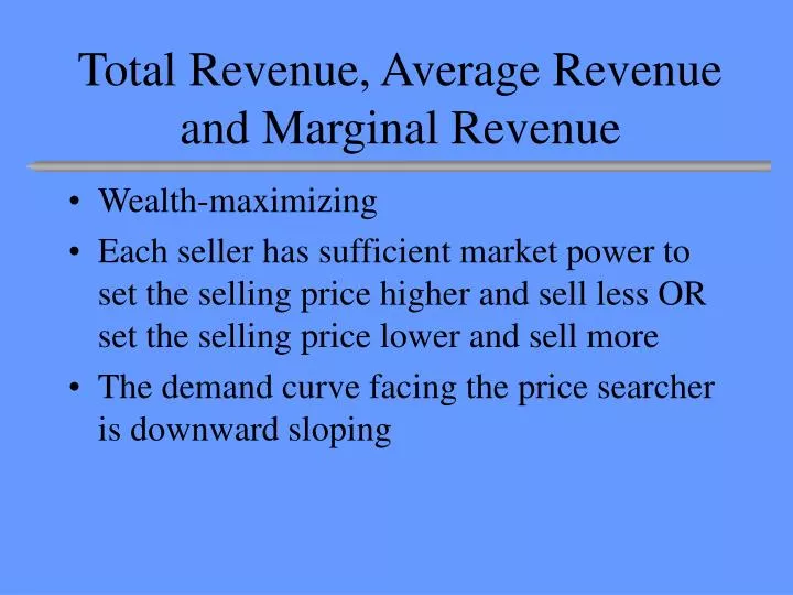 total revenue average revenue and marginal revenue n.