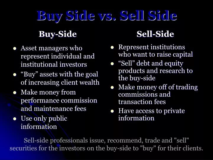 buy side vs sell side n.